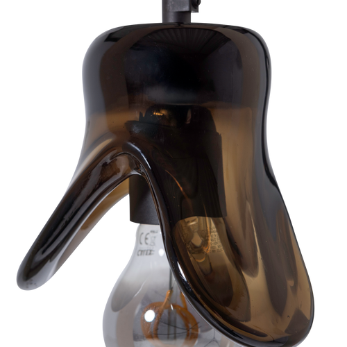 WOOOD hanglamp klein Elle - Glas - Bruin - 12x14x13 - vtwonen shop