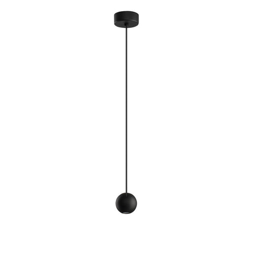 Merano Burbank Slanke hanglamp plafondlamp zwart aluminium zwart stof draad LED 4,5W 220Lm 3000K