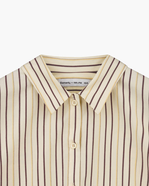 noo.ma Tala pyjamashirt - gestreept, 100% biologisch katoen, Yellow, XL/XXL