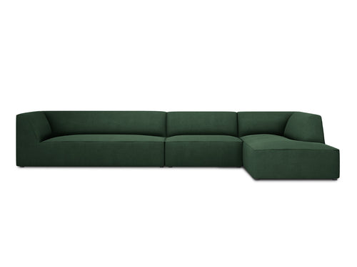 Micadoni rechter hoekbank Ruby 5-zits, structurele stof, groente - 180x366x69cm