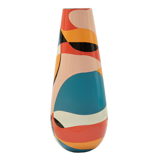 Multicolor decoratieve vaas in kunststof Ø 37x92 cm