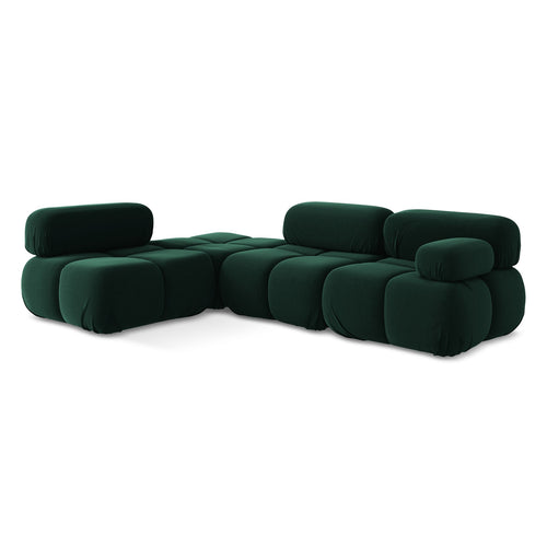 LaMiaSofa hoekbank links Sanremo - velours - flessengroen - 285x190x70