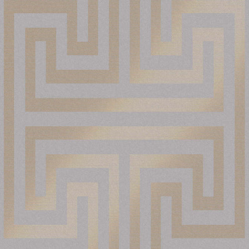 Next vliesbehang Metallic Greek Key grijs 10mx52cm