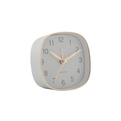 Karlsson wekker Travel Square - grijs - 8.5x8.5x8.5cm - Vaderdag - Vaderdagcadeau - Vaderdag cadeautje voor hem