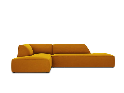 Micadoni linker hoekbank Ruby 4-zits, flueel, geel - 180x273x69cm