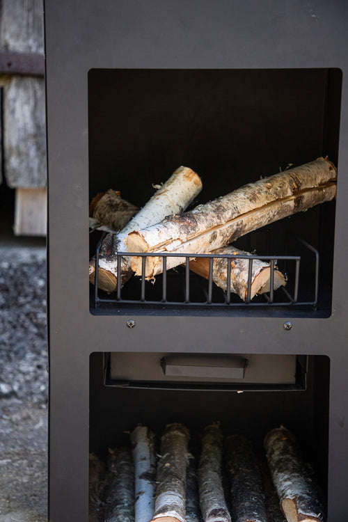 Nest outdoor Niklas metalen tuinhaard zwart - met schoorsteen - vtwonen shop