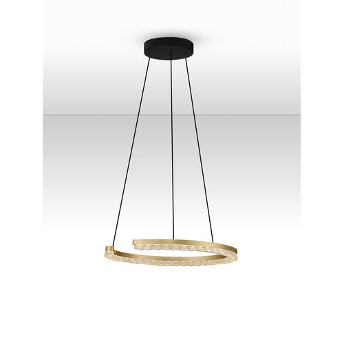 Nova Luce GREAMY Geïntegreerde LED-pendellamp, goudkleurig, Triac dimbaar, 21W, 1365lm, 3000K