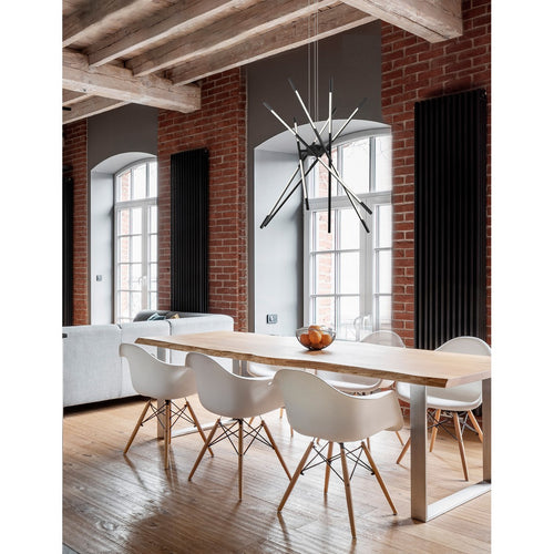 Merano Alberta Geïntegreerde LED Hanglamp Plafondlamp Zwart Metaal LED 56W 4200Lm 3000K