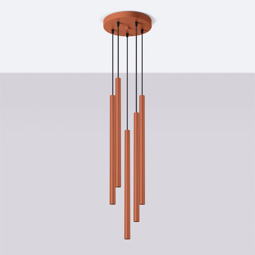 Sollux Lighting Hanglamp PASTELO 5P rood oker - 25x25x104cm