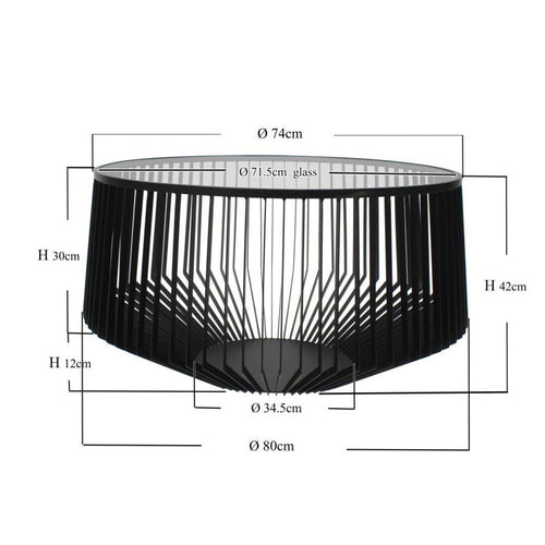 Kare Design Salontafel Corinne Ø80cm zwart - vtwonen shop