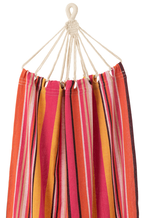 J-Line hangmat Strepen - katoen/polyester - fel roze/mix - vtwonen shop