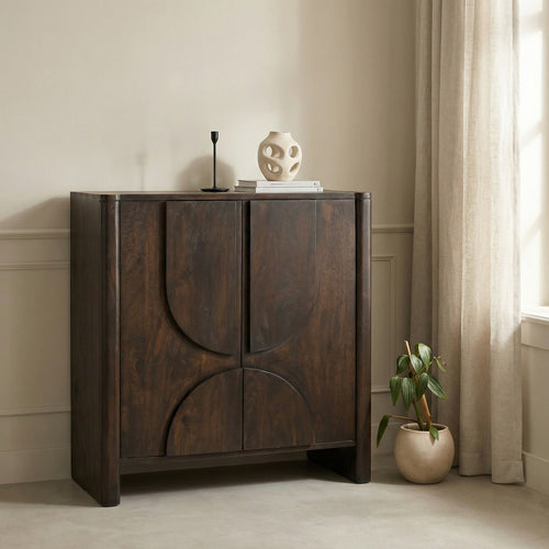 Starfurn Kabinetkast Zana - Donkerbruin Hout - 80x40x80cm