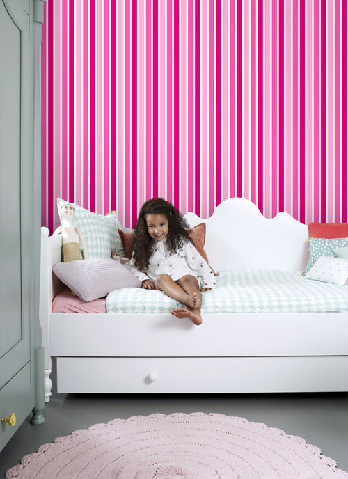 ESTAhome behang strepen roze - 53 cm x 10.05 m - 115818