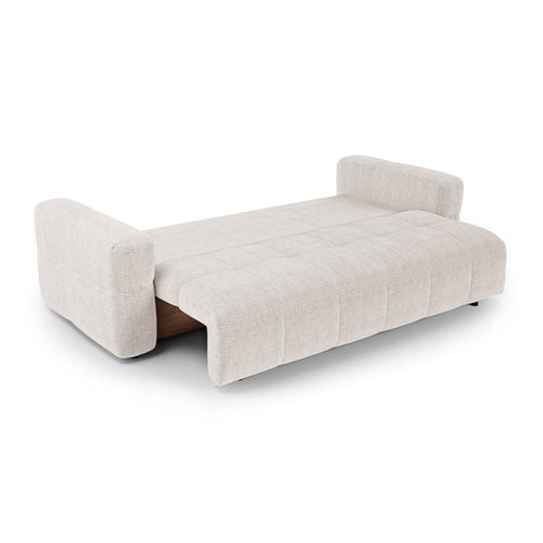 Premium Interiors - Slaapbank met opbergruimte VIBE - zacht aanvoelende geweven stof crème 247cm