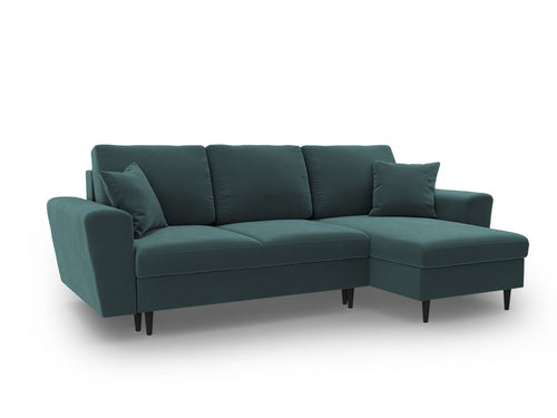 Cosmopolitan Design Omkeerbare converteerbare hoekbank met opbergdoos Kyoto 4-zits, flueel olie - 145x241x88cm