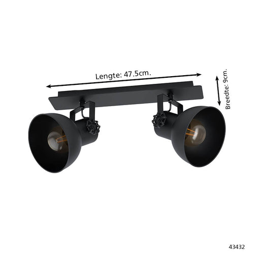 EGLO spot Barnstaple 1 - e27 - 47,5 cm - zwart - vtwonen shop