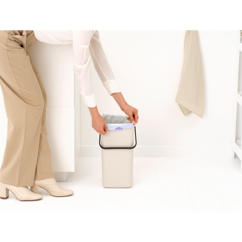 Brabantia Sort & Go afvalemmer, 16 liter - Soft Beige