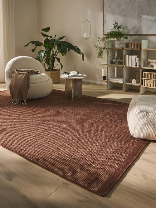 benuta wollen vloerkleed Rocco - bruin - 170x240 cm