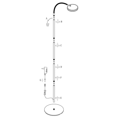 Mexlite vloerlamp Platu - 1 lichts - 64x 132 cm - mat chroom - vtwonen shop