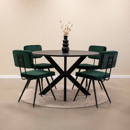 Kick eettafel Jake - 140cm - Zwart