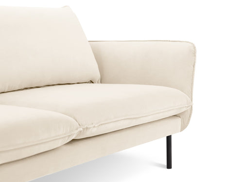 Cosmopolitan Design Bank Vienna 2-zits, flueel, lichtbeige - 92x160x95cm