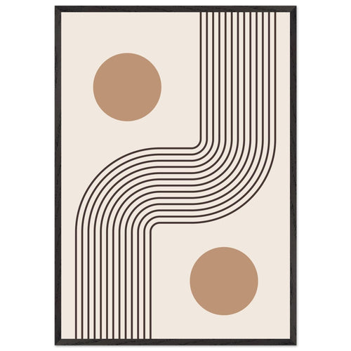 Artfulprints Poster met Lijst Boho – Soft symmetry   - 70x100 cm - Grijs