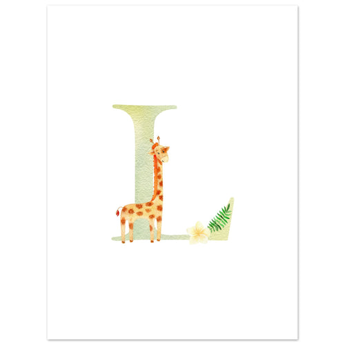 Artfulprints  Letter L kindernaam   poster 30x40 cm - vtwonen shop