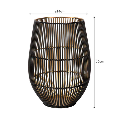 Atmooz kaarsenhouder Spoiler - zwart - Ø 14 x H 26 cm