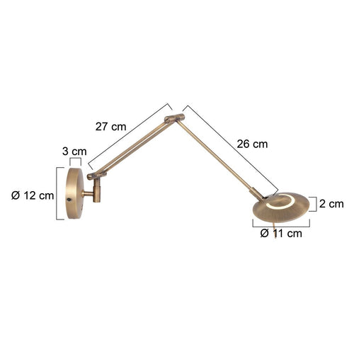Steinhauer wandlamp 2110br - 1 lichts - 12x 35 cm - brons