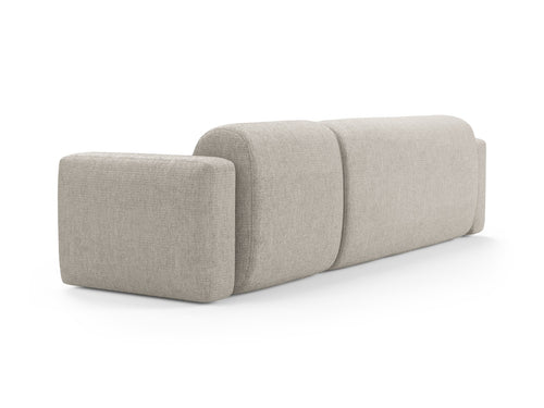 Cosmopolitan Design Modulaire hoekbank links Strino 3-zits, structurele stof beige - 136x308x78cm