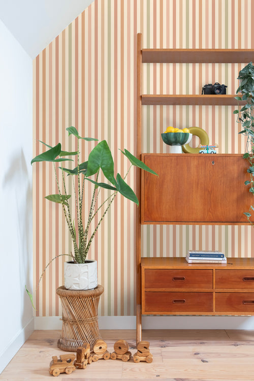 ESTAhome behang strepen roze en groen - 50 x 900 cm - 131606 - vtwonen shop