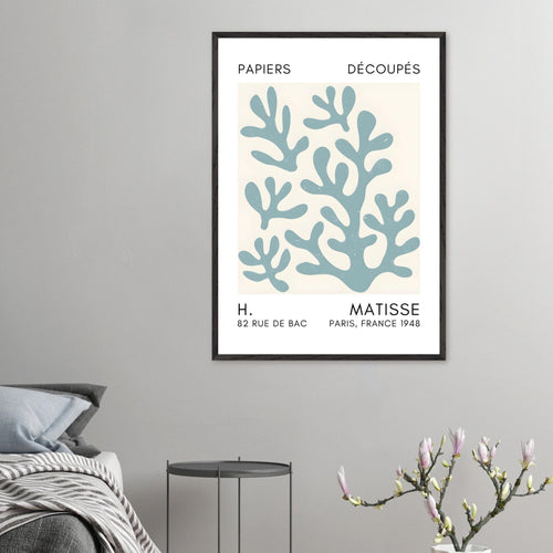 Artfulprints Poster Matisse – Coral shadows turquoise   - A4 21x29.7 cm - Turquoise