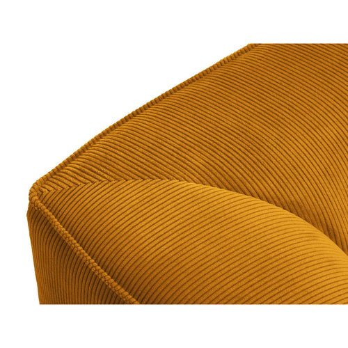 Cosmopolitan Design - Modulaire hoekbank links Siena 3-zits, ribfluwelen geel - 180x186x69cm