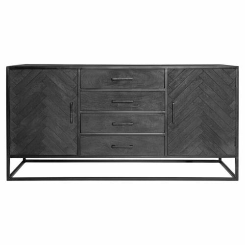 StarFurn Dressoir New York - Zwart Hout - 165x45x85cm - vtwonen shop