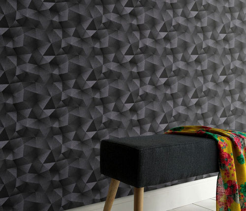Erismann behang grafisch 3D motief donkergrijs - 53 cm x 10.05 m - 661294 - vtwonen shop