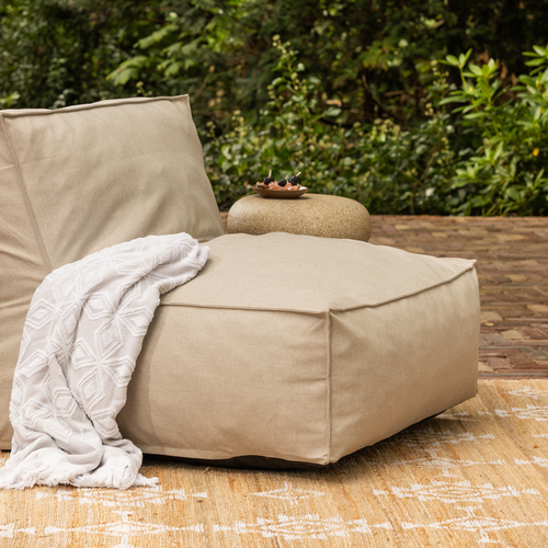 WOOOD loungestoel tuin Velora - Polyester - Zand - 80x95x95