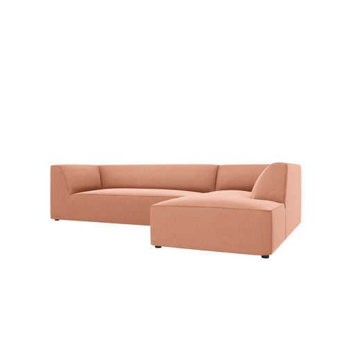 Cosmopolitan Design - Modulaire hoekbank rechts Siena 4-zits, flueel roze - 180x273x69cm