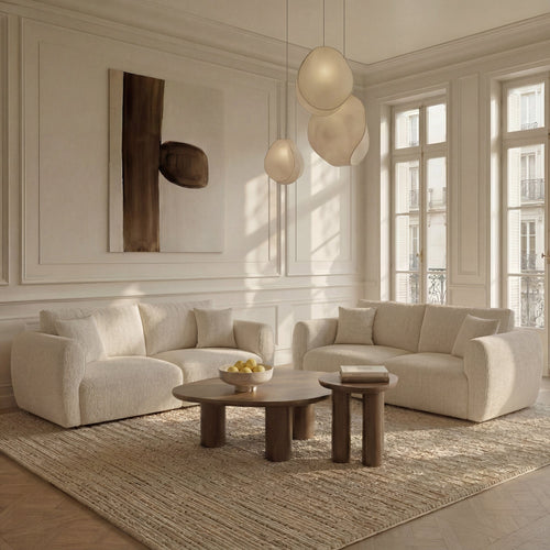 Premium Interiors - 3-zitsbank PRIMA - bouclette crème 213cm