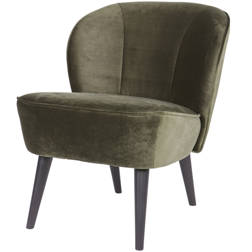 WOOOD fauteuil Sara - Velvet - Warm Groen - 71x59x70 - vtwonen shop