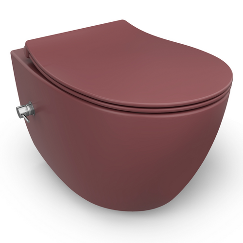 Isvea Wc Toilet Badkamer Hangend Bidet Bordeaux Rood Inclusief Softclose Toiletbril - vtwonen shop