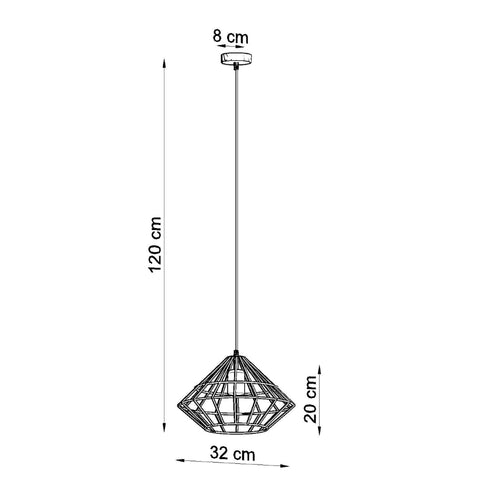 Sollux Lighting Hanglamp UMBERTO zwart - 32x32x120cm