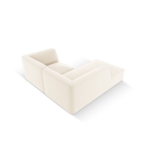 Cosmopolitan Design - Modulaire hoekbank links Siena 3-zits, imitatieleer lichtbeige - 180x186x69cm