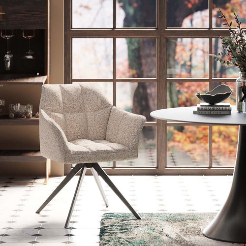 Kare Design Draaistoel met armleuningen Thinktank creme - vtwonen shop