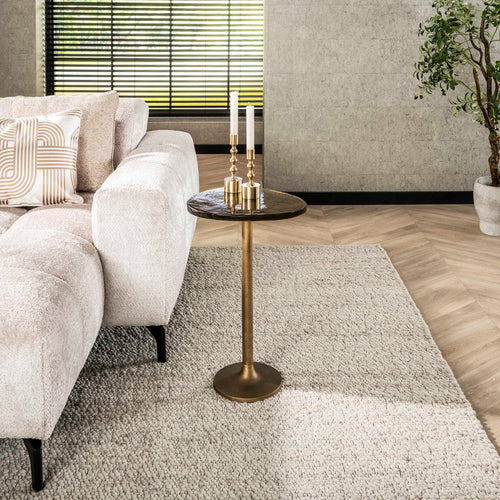 Giga Meubel Bijzettafel Eclipse - Goud Metaal/Glas - 38x33x60cm