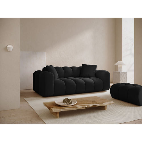 Cosmopolitan Design - Bank Treno 3-zits, flueel zwart - 94x210x70cm