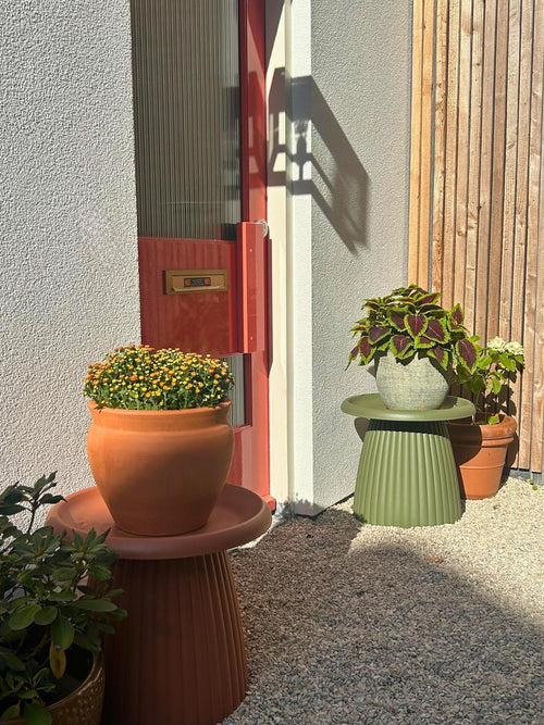 MaximaVida kunststof bijzettafel Mila rond 50 cm roestbruin - vtwonen shop