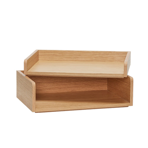 Hübsch dienblad Afour - mdf/eikenfineer/eikenhout - 33x22xh15cm