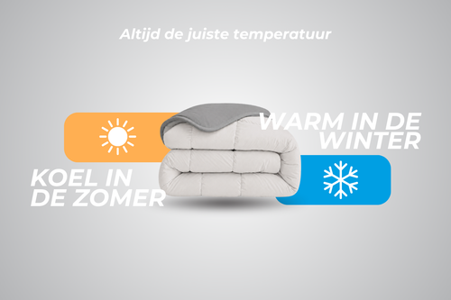 SnoozyBed - Dekbed zonder overtrek - Light Grey & Granite - 240x200cm