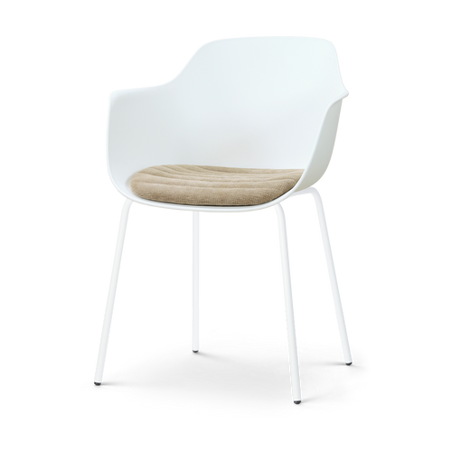 Nolon Nora-Liz eetkamerstoel wit met nougatbruin zitkussen - wit onderstel