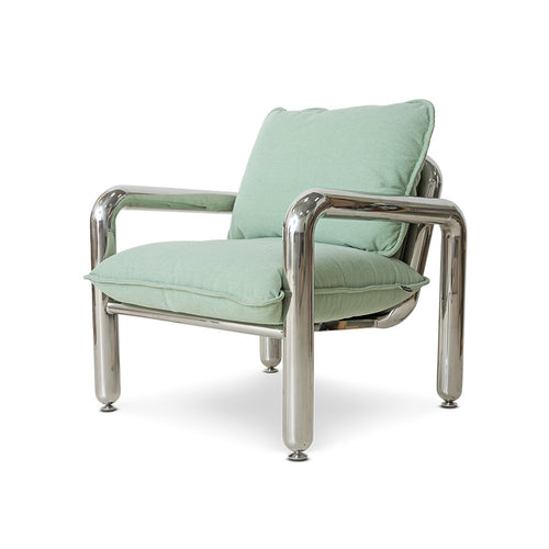 HKLIVING loungestoel Chrome – canvas mint